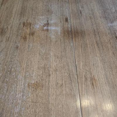 Mid Century Modern Dining Table With 3 Leaves and Padded Top Protector