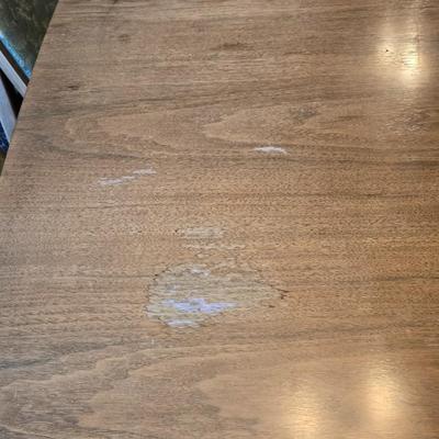 Mid Century Modern Dining Table With 3 Leaves and Padded Top Protector