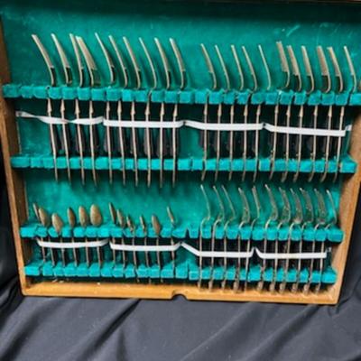 Antique Star House Brass Flatware in Case