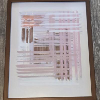 Pink, Gold, & White Framed Art