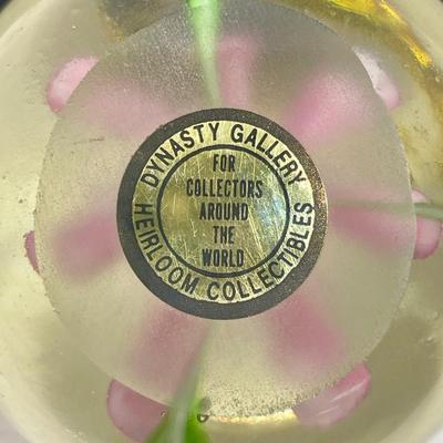 Glass Paperweight Ball with Flower