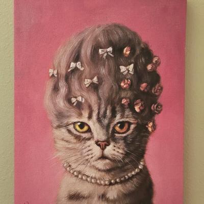 Fun Cat Beehive Hair Canvas Art