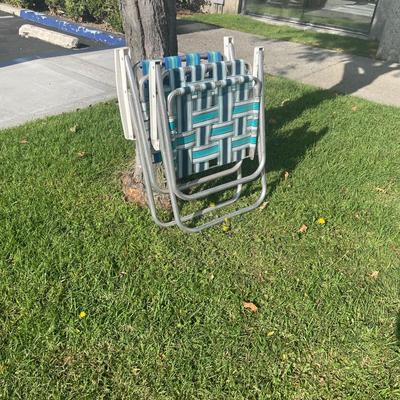 Pair of Retro Folding Aluminum Lawn Chairs
