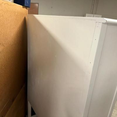 PAINTED DISPLAY CABINET WITH DRAWER