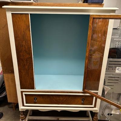 PAINTED DISPLAY CABINET WITH DRAWER
