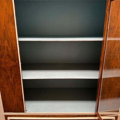 PAINTED DISPLAY CABINET WITH DRAWER