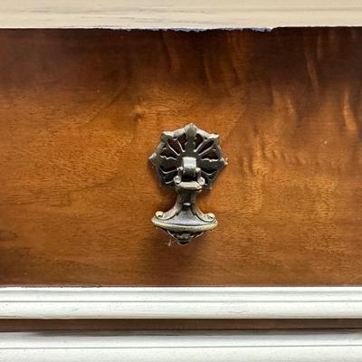 PAINTED DISPLAY CABINET WITH DRAWER