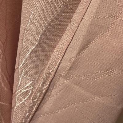 Pink Coral Design Cloth Shower Curtain and Bubble Hooks