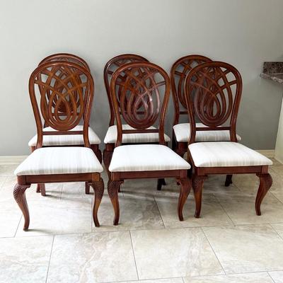 Six (6) Mahogany Upholstered Dinning Chairs