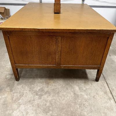 SOLID WOOD PARTNER DESK W/DRAWERS ON EACH SIDE