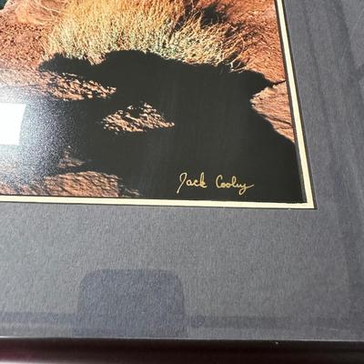 2 FRAMED PHOTOS, 1 SIGNED JACK COOLEY