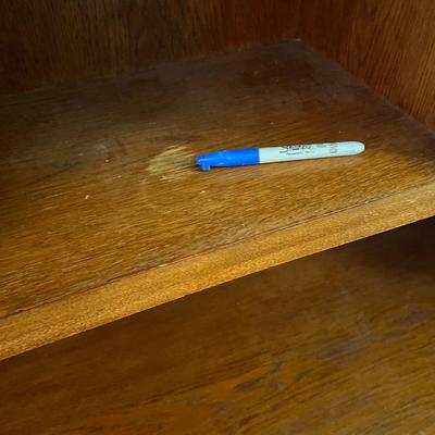 Arts & Crafts Style Hutch W/ Carved Detailing (DR-RG)