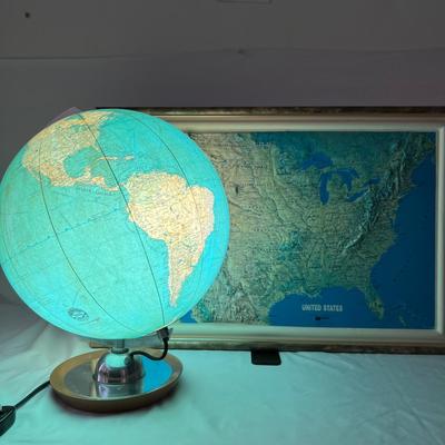 JRO Globus Light-Up Globe & Raised Relief Hubbard Map (O-RG)