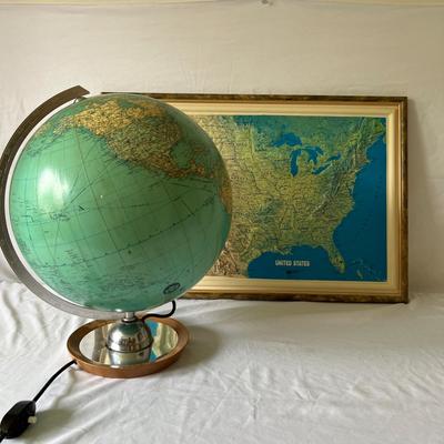 JRO Globus Light-Up Globe & Raised Relief Hubbard Map (O-RG)