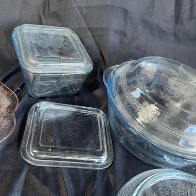 Fire King Philbe & Adam pink cake plate