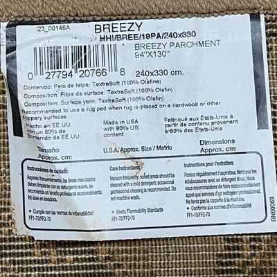 Breezy Parchment ~ 11’ x 8” Area Rug