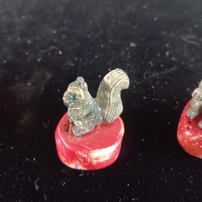 MINIATURE MARBLE ANIMALS MOUNTED ON CORAL