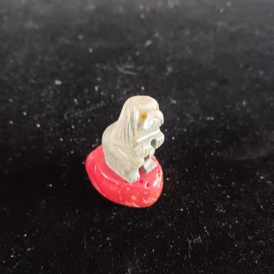 MINIATURE MARBLE ANIMALS MOUNTED ON CORAL