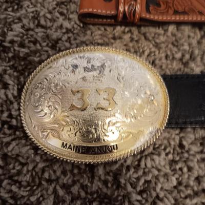 LADIES LEATHER BELTS WITH 2 BUCKLES