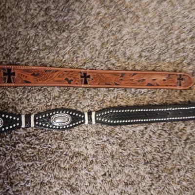 LADIES LEATHER BELTS WITH 2 BUCKLES