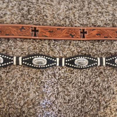 LADIES LEATHER BELTS WITH 2 BUCKLES