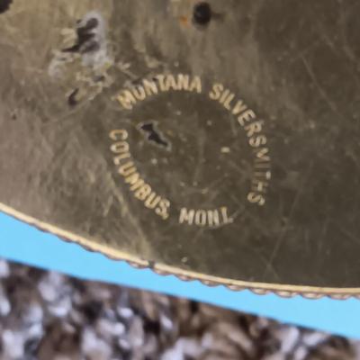2 LEATHER BELTS WITH 2 MONTANA SILVERSMITH BELT BUCKLES