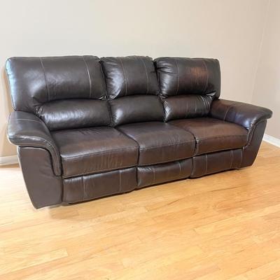Brown Power Reclining Faux Leather Sofa ~*Read Details