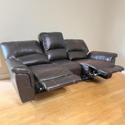 Brown Power Reclining Faux Leather Sofa ~*Read Details
