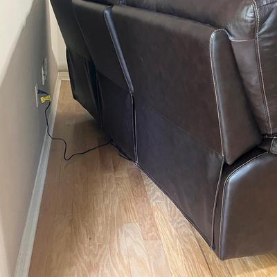 Brown Power Reclining Faux Leather Sofa ~*Read Details