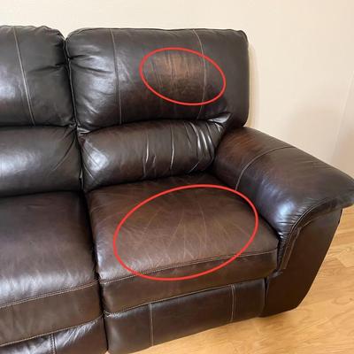 Brown Power Reclining Faux Leather Sofa ~*Read Details