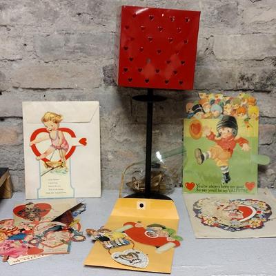 Vintage Valentines and Lamp
