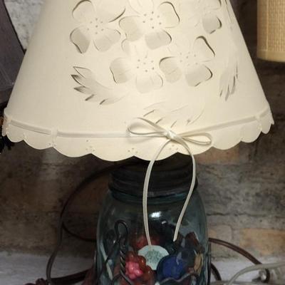 Scherenschnitte framed art and lampshade