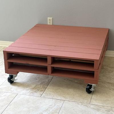 Custom Built ~ Pallet Coffee Table With Heavy Duty Casters