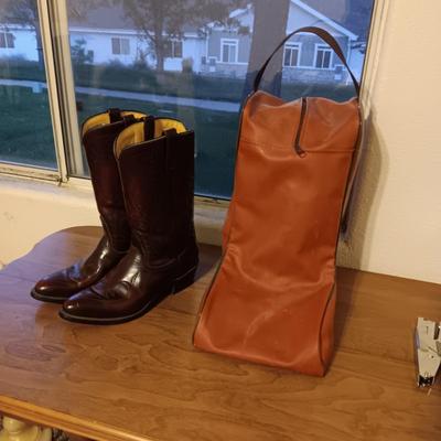 LADIES MASON LEATHER TOOLED WESTERN BOOTS SIZE 9C