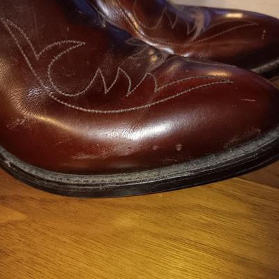 LADIES MASON LEATHER TOOLED WESTERN BOOTS SIZE 9C