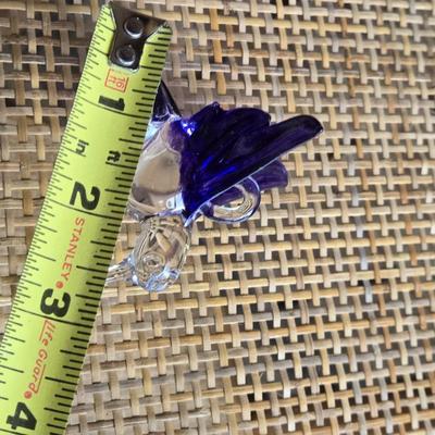 Glass and Crystal & Brass Small Decorative Hummingbirds