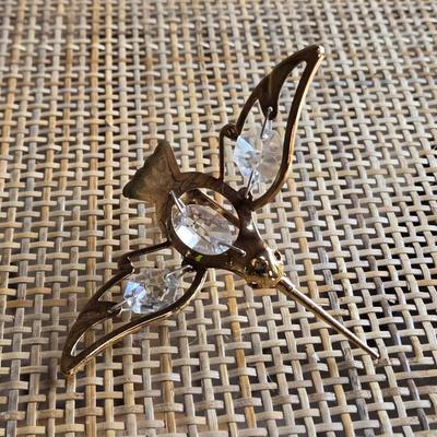 Glass and Crystal & Brass Small Decorative Hummingbirds