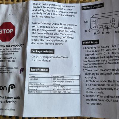 (2) Fosmon Digital Timers