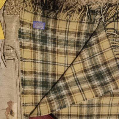 PENDLETON WOOL THROW BLANKET, WINDOW SWAGS, NECK PILLOW AND MORE