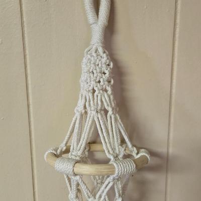 Macrame Plant Holder With Wood Beads