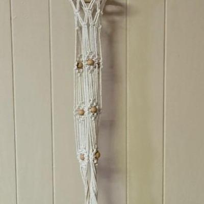Macrame Plant Holder With Wood Beads