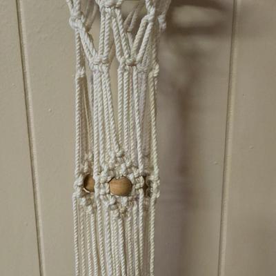 Macrame Plant Holder With Wood Beads