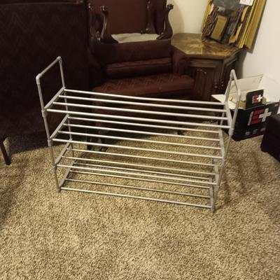SMALL METAL SHELF AND SHOE RACK