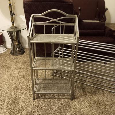 SMALL METAL SHELF AND SHOE RACK