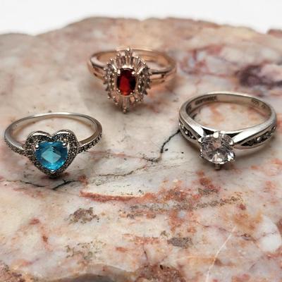 Fashion Ring Trio, Sterling Silver
