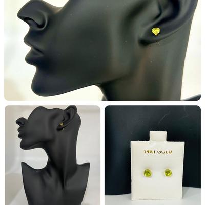 14K Good Peridot Earring