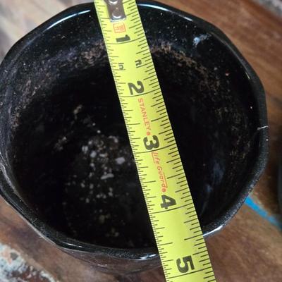(2) Black Planters