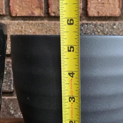(2) Black Planters