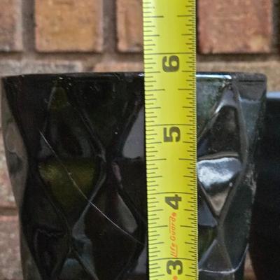 (2) Black Planters
