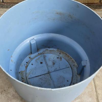 Large Blue Plastic Planter